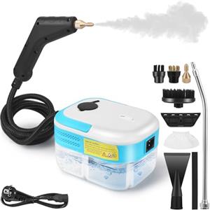 Strixorn Pulitore a vapore manuale 7-in-1, 1500W | Serbatoio acqua da 1,2L per cucina e bagno | Generatore di vapore ad alta pressione (3BAR) contro grasso, muffa e calcare | Incl. accessori per imbottiture