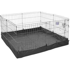 MidWest Homes for Pets Penna quadrata con base in tela per esercizi per cani, adatta a tutte le penne per esercizi New World, progettata quando il box è installato in una configurazione quadrata, nero