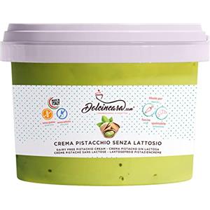 Dolcincasa.com Dolcincasa-Crema Senza Lattosio Pistacchio Crema Spalmabile al gusto di Pistacchio pronta per l'utilizzo - Confezione da 500 Gr - Senza Lattosio - Senza Glutine