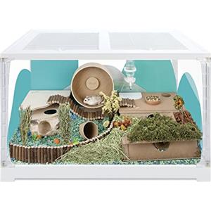 Niteangel Gabbia per criceti serie Stacker: - Terrario impilabile e grande in vetro (circa 558 mq in) per criceti gerbilli topi Lemming Degus