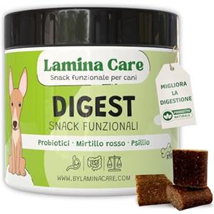 Lamina Care - Snacks con Probiotici per Cani per Apparato Digestivo, Integratori che Favoriscono l'Assorbimento e Riducono i Gas, Masticabile con Fermenti Lattici Cane 90 Snacks