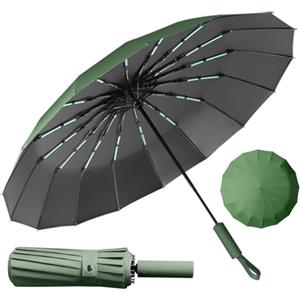 LENDOO Ombrello Pieghevole Antivento,Ombrello Automatico Ombrello Compatto Pieghevole a 16 Costole, Grande Ombrello Tascabile Con Apertura Automatica, Antivento Anti UV