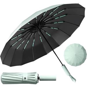 LENDOO Ombrello Pieghevole Antivento,Ombrello Automatico Ombrello Compatto Pieghevole a 16 Costole, Grande Ombrello Tascabile Con Apertura Automatica, Antivento Anti UV