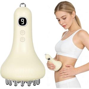Umllpet Massaggiatore Anticellulite Professionale, 9 Livelli Massaggiatore Elettrico con EMS, Infrarossi, Vibrazione e Riscaldamento Senza Fili, Massaggiatore Corpo per Vita, Pancia, Braccia e Gambe