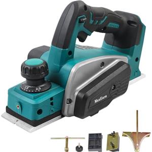 MaxEarn Pialla elettrica a batteria in legno, affettatrice automatica senza fili per batteria Makita da 18 V, larghezza pialla: 0 - 2 mm (senza batteria)