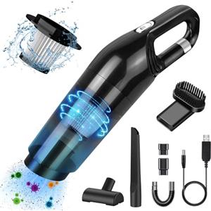 NEOVSUNY Aspirapolvere Portatile,10000Pa Aspirapolvere Auto Potente,Multifunzionale Mini Aspirapolvere per Auto Senza Fili con 3 Filtri HEPA,Aspirabriciole Potente Bagnato Asciutto per Auto Casa Cucina