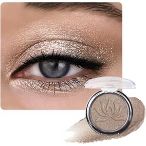 Lestpola Ombretto con glitter marrone, Diamond Shimmer Single Eyeshadow Palette, Creamy Buildable Texture, High Shine, impermeabile, multi-purpose Glitter Face & Eye Shadows Makeup per donne 03