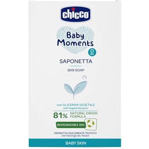 Chicco Baby Moments Sapone Solido 100g - Deterge e idrata la pelle sensibile del bambino con ingredienti vegetali