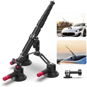 NEEWER Treppiede a Ventosa Tripla per Auto Compatibile con Insta360 X5 X4, GoPro, DJI OSMO 360, Kit Montaggio,Braccio Flessibile e Sgancio Rapido, Asta Estensibile 2in1/Monopiede per Selfie, CA065
