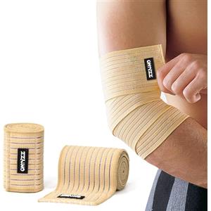ONTYZZ Supporto Bendaggio Gomito 1 Paio Alta Elasticità Fasciatura Polso Supporto Mani per Sport Palestra Corsa Tozzo Allenamento Bendaggio Caviglia Tutore Beige/90cm
