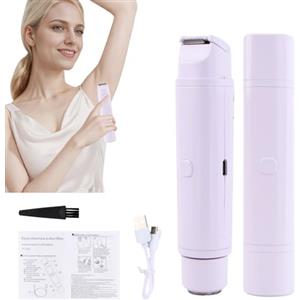 Azonelife Rasoio Intimo Elettrico Corpo Donna, 2 in 1 Epilatore per Zona Parti Intime Bikini-Trimmer a Doppia Testa Rasoio Intimo Per Viso Bikini Epilatore per Ascelle Gambe Braccia Gambe e Corpo