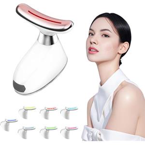 Azonelife Massaggiatore Viso Antirughe Elettrico, Dispositivo di Bellezza Antirughe, Massaggiatore Facciale con 3 Modalità 7 Colori Calore 42°C, Massaggio Viso EMS Gua Sha, Dispositivo Elettrico per il Viso