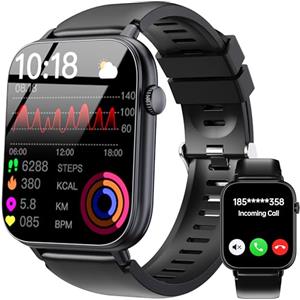 OUKITEL Smartwatch Uomo Donna 1.83" HD, Orologio Intelligente con Chiamate Bluetooth, 100+ Sport, Cardiofrequenzimetro, SpO2, IP68, Controllo Musica/Foto, Notifiche, Fitness Tracker per Android iOS
