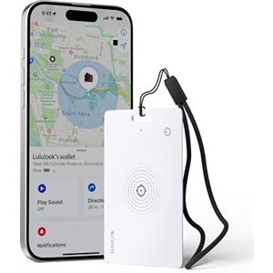 LULULOOK Wallet Tracker Card,portafoglio Airtag ultra sottile funziona con Apple Find My (solo iOS),wireless ricaricabile GPS Smartcard Tracker per bagagli,etichette,passaporto,borsa,IP68 impermeabile