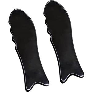 BOBOZHONG Gua Sha Massaggio Raschiante,2 Pezzi Corno di Bue Premium Gua Sha Board Strumento di massaggio Gua Sha Viso Gua Sha Strumento per Rassodare La Pelle Antietà e Riduzione Delle Rughe Su Viso Collo Nero