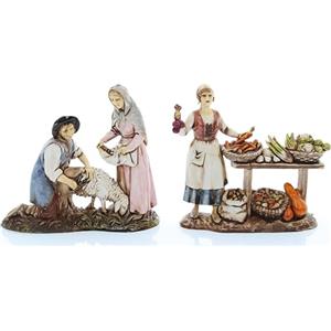 Moranduzzo 2 Mestieri per Presepe da 8 cm, Scala 1:22 - STANDARD 8 - Altezza del Prodotto 8 cm - Statuine Indistruttibili, Stile '700, Pittura a Mano, Made in Italy, Scultore M