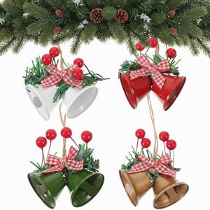 Healifty 4 Campanellini Per Albero Di Natale Ornamenti Pendenti: Piccolo Fiocco Di Metallo Natalizio Per Decorazioni Bomboniere E Lavoretti.