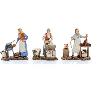 Moranduzzo Tris Mestieri per Presepe da Cm 8 Scala 1:22 - Statuine Presepe Indistruttibili - Stile 700', Pittura Rifinita a Mano, Prodotto Ufficiale, Made in Italy, Scultore M. Landi