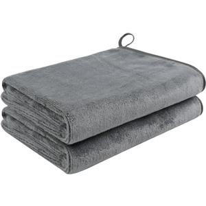 VIVOTE Asciugamano in microfibra, super morbido e assorbente, in microfibra, per cucine e bagno, asciugamano a mano asciutto, 40 x 70 cm, per ospiti, 2 pezzi, grigio