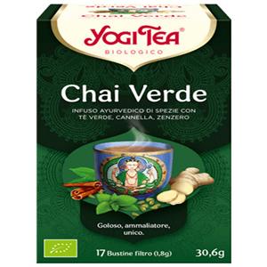 Yogi Tea Tè Verde Speziato Chai - 17 bustine da 1,8 g, gusto delicato e rinfrescante