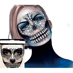 Glitter J Gem Adesivo per viso con strass, gioiello per feste, festival, make up H07, autoadesivo