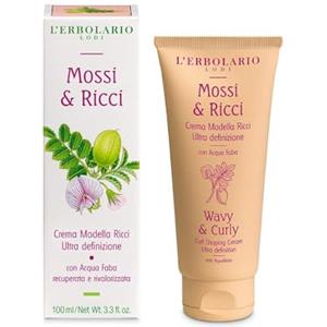 L'Erbolario Crema Modella Ricci Ultra Definizione 100 ml - Crema senza risciacquo per capelli mossi e ricci, modellante e disciplinante