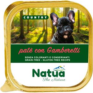 Natua Country Gamberetti in Patè per Cani - Cibo Umido Nutriente in Vaschetta da 100g