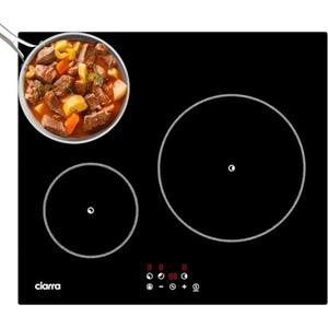 CIARRA Piano Cottura Induzione 3 Fuochi, 60 cm Fornello Induzione Vetroceramica, Controllo Touch, Timer, Indicatore di Calore Residuo, AWBBIH3-F