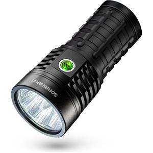 Sofirn Q8 Plus, torcia a LED, super luminosa, 16000 lumen, potente torcia con 4 batterie ricaricabili, torcia USB C, 6 LED estremamente luminosi XHP50.2 per campeggio, escursionismo