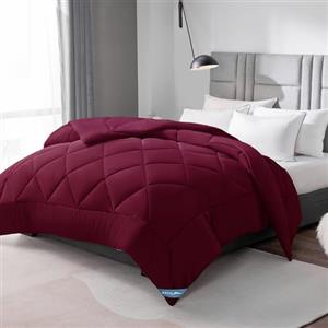 WAVVE Piumino Letto Matrimoniale Quattro 4 Stagioni 260x240 cm - Piumone 240x260 Invernale Autunnale - Trapunta 260 x 240 in Microfibra Sintetica, Bordeaux