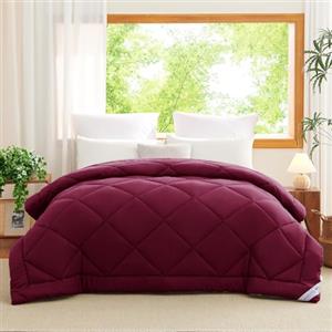 WAVVE Piumino Letto Matrimoniale 4 Stagioni 220x240 - Piumone Autunnale Invernale 220 x 240 cm - Coperta Trapunta 240x220 di Microfibra Sintetico, Bordeaux