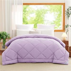 WAVVE Piumino Letto Matrimoniale 4 Stagioni 220x240 - Piumone Autunnale Invernale 220 x 240 cm - Coperta Trapunta 240x220 di Microfibra Sintetico, Lila