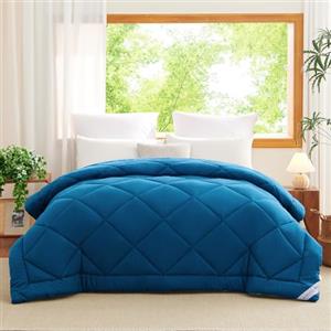 WAVVE Piumino Letto Matrimoniale 4 Stagioni 220x240 - Piumone Autunnale Invernale 220 x 240 cm - Coperta Trapunta 240x220 di Microfibra Sintetico, Turchese