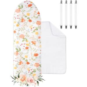 BillyBath Copriasse da stiro, rivestimento per asse da stiro, 100% cotone, rivestimento turbo ispessito, adatto per asse da stiro da 110 - 125 x 30 - 42 cm