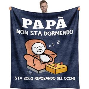SDOES Regalo Coperta per Papa Compleanno, Regali da Figlia e Figlio, Festa del Papa Natale, 130 x 150 cm