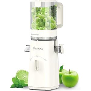 Zasmira Slow Juicer, Zasmira Spremiagrumi più recente per verdure e frutta con orifizio di carico largo 120 mm, Alte rese di succo per verdure e frutta intere, Facile da pulire