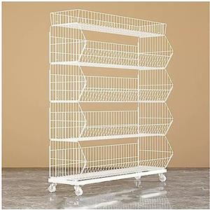 zktoermn Cesto Di Verdure Da Frutta, Carrello Impilabile Del Cesto Del Filo Metallico Scaffali Promozionali Per Supermercati Multistrato Espositore Rack Per Farmacia Per La Cucina ufficio Domestico ( Colore :