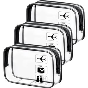 Aucuu Beauty Case Trasparente, Set 3 Borse da Toilett