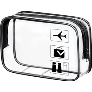 Aucuu Beauty Case Trasparente, Borsa da Toilettatura Impermeabile per Cosmetici e Viaggio