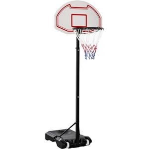 Outsunny HOMCOM Canestro da Basket da Esterno con Supporto e Altezza Regolabile in Acciaio, 73x49x194-249 cm