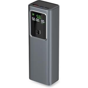 SBS PowerBank LCD 100W, 20000mAh, Power Delivery (PD 3.0 PPS), AFC, Power Bank con Ricarica Rapida, Display LCD Avanzato, USB-C, USB-A, Caricabatterie Portatile da Viaggio, Design Compatto, Grigio