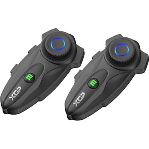XGP X10 Interfono Moto Bluetooth V5.3, Auricolare Casco Moto per 10 Motociclisti 3000M Sistema di Comunicazione, Coppia Casco Moto con Audio Multitasking/Condivisione Musica (Doppio)