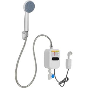 Duoruameng Scaldabagno elettronico istantaneo 3,5 KW 220 V Mini scaldabagno elettrico con soffione doccia e indicatore di temperatura per cucina, bagno, casa