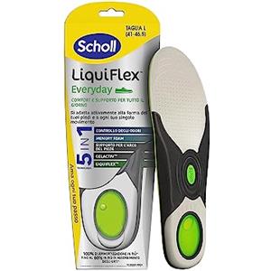 Dr. Scholl's Scholl Liquiflex Everyday, Solette Ortopediche Regolabili Anti-Odore in Memory Foam con Tecnologia 5 in 1 per Tutti i Tipi di Scarpe, Supporto Arco Plantare, Uso Quotidiano, Taglia L (41-46.5)