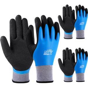 flintronic Guanti da Lavoro, 3 Paio Guanti da Lavoro rivestiti in lattice, a Prova di Spine da Giardino, per Uomini e Donne, Campeggio all'aperto