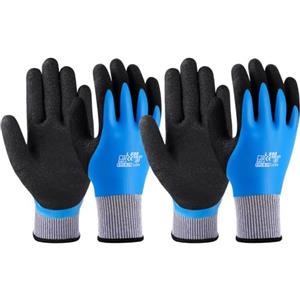 flintronic Guanti da Lavoro, 2 Paio Guanti da Lavoro rivestiti in lattice, a Prova di Spine da Giardino, per Uomini e Donne, Campeggio all'aperto
