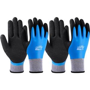 flintronic Guanti da Lavoro, 2 Paio Guanti da Lavoro rivestiti in lattice, a Prova di Spine da Giardino, per Uomini e Donne, Campeggio all'aperto