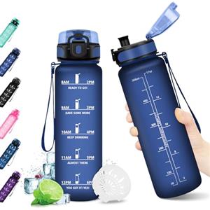 KollyKolla Borraccia Bambini 500ml, Bottiglia d'acqua Sportiva con Indicatore del Tempo Motivazionale, senza BPA, Borraccia Bambina, 1 Clic Aperto, Borraccia Acqua per Bambini, Scuola, Bici, Palestra