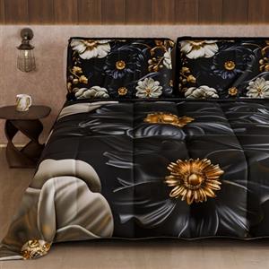 PETTI Artigiani Italiani - Trapunta Invernale, Piumone Invernale, Trapunta Matrimoniale Double Face Tinta Unita e Stampa Digitale Floreale 05 6, 100% Microfibra, Made in Italy