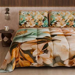 PETTI Artigiani Italiani - Trapunta Invernale, Piumone Invernale, Trapunta Matrimoniale Double Face Tinta Unita e Stampa Digitale Floreale 05 9, 100% Microfibra, Made in Italy